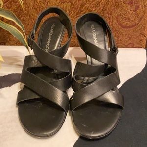 A pair Sandles with ankle strap. Made by: Hilliard and Hanson. Used